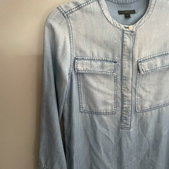 J. Crew small Blue Drapey Chambray Shirtdress - Picture 7 of 8